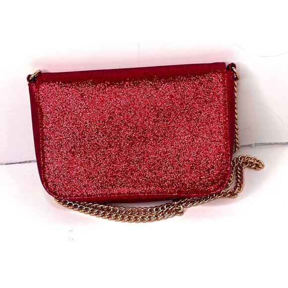 Jimmy Choo Parfume‎ Red Glitter Good Chain Clutch Shoulder Handbag COA - Picture 2 of 11